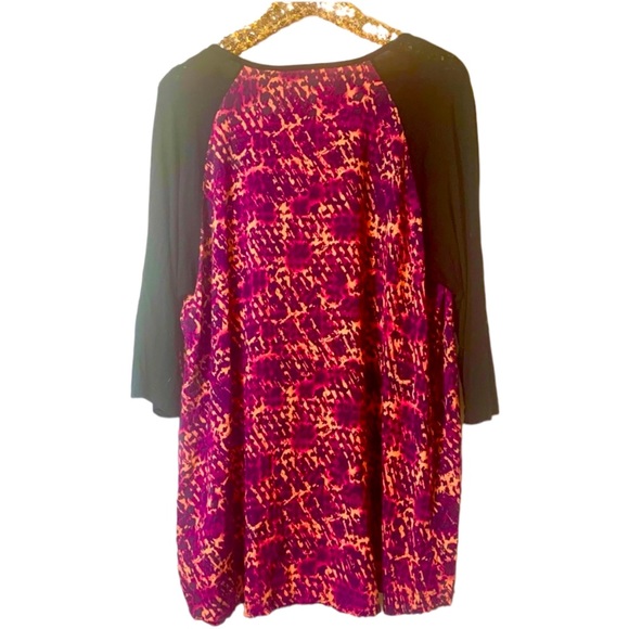 Belle Gray Lisa Rinna Printed Boho High Low Tunic Top Plus Size 2X - Picture 3 of 6